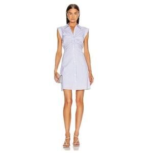 Veronica Beard Ferris Dress Blue White Striped Shirt Dress Size 4